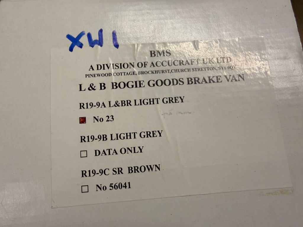 XW1 L&B Bogie Goods Brk Van 32/45mm