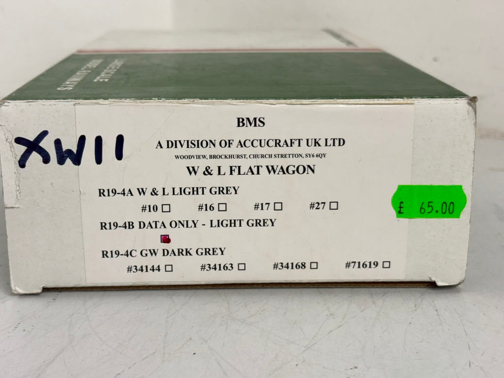 XW11 W&L Flat wagon 32mm